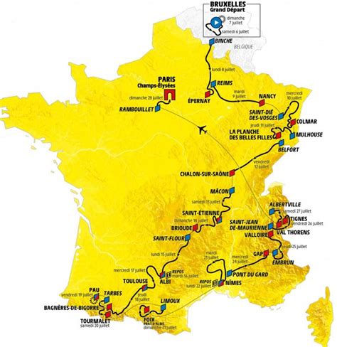 The 2021 tour de france sets off on saturday 26 june from brest, brittany, to finish in paris on sunday 18 july. Tour de France 2019: Het complete parcours