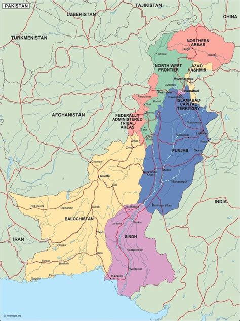 Pakistan Political Map Digital Maps Netmaps Uk Vector Eps Wall Maps