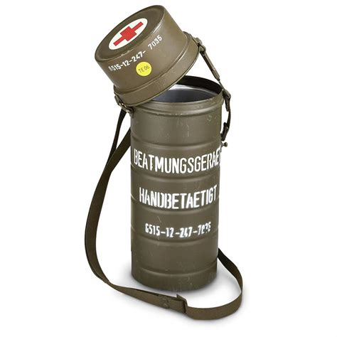 New German Military Medic Canister Olive Drab With Cross 144454