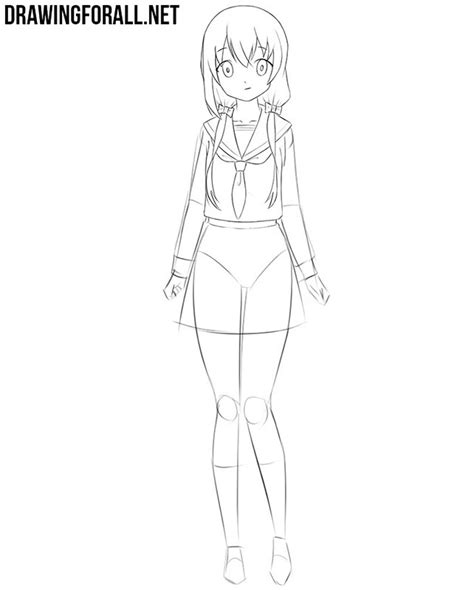 Full Body Anime Drawing Outlines How To Draw Short Hair For Anime Manga