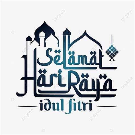 Selamat Hari Raya Vector Hd Images Typography Of Selamat Hari Raya Idul Fitri With Arabic Text