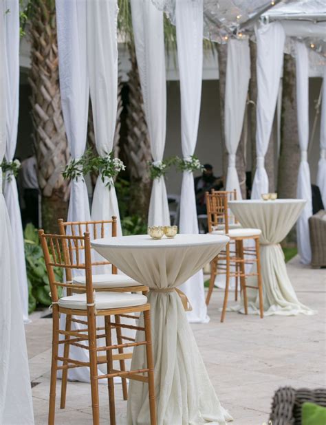 Outdoor Cocktail Hour Set Up In The Courtyard At Cannon Green In Charleston SC Ph Wedding