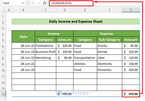 Daily Income And Expense Sheet In Excel Create With Detailed Steps