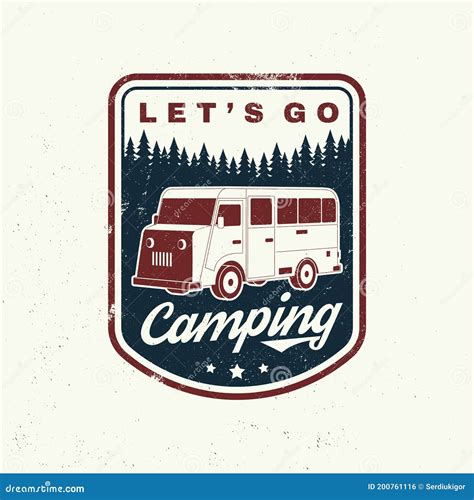 Lets Go Camping Summer Camp Vector Illustration Concept For Shirt Or