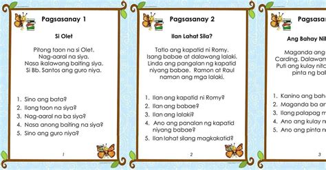 Pagsasanay Sa Pagbasa Part 5 Printable Format Free To Download