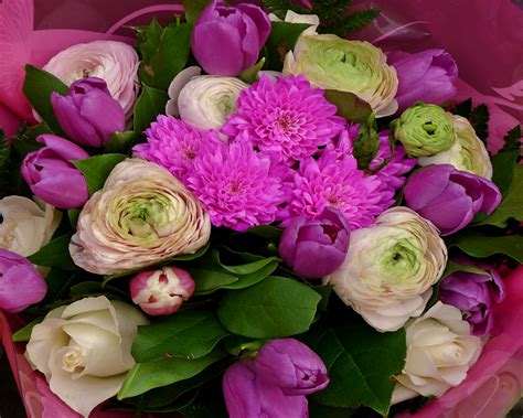 Picture Bouquets Rose Tulips Flower Ranunculus Chrysanthemums
