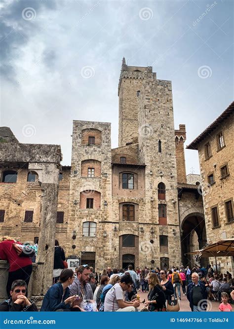 san gimignano an italian medieval village with characteristic stone towers editorial photo