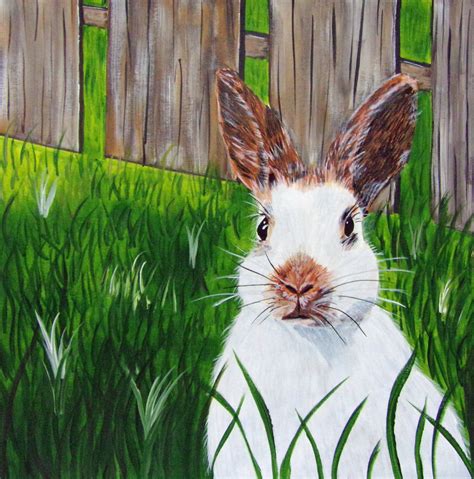 Cute Bunny Rabbit Painted In Acrylics A Little Advanced For The New
