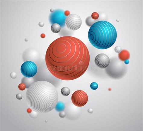 Realistic Lined Spheres Vector Illustration Abstract Background With