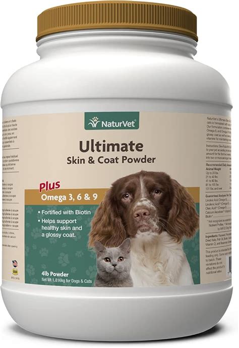 Naturvet Ultimate Skin And Coat Powder Pet Supplement For Dogs And Cats