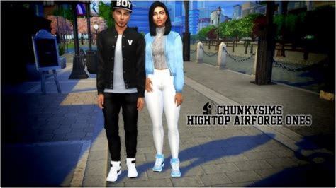 Chunkysims High Tops Airforce Ones S3tos4 At Sims In Blaque Sib