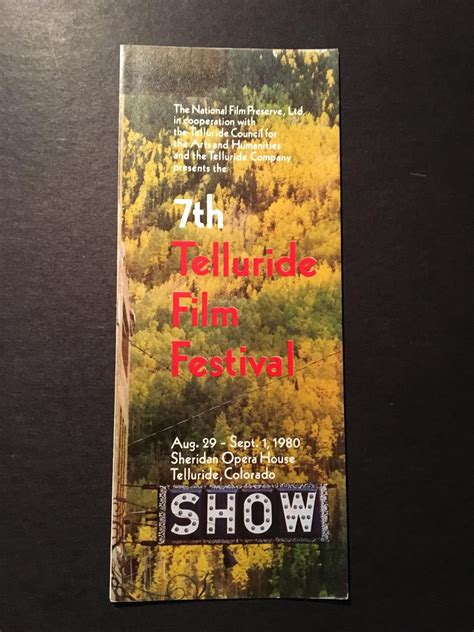 Michaels Telluride Film Blog Telluride Film Festival History Part