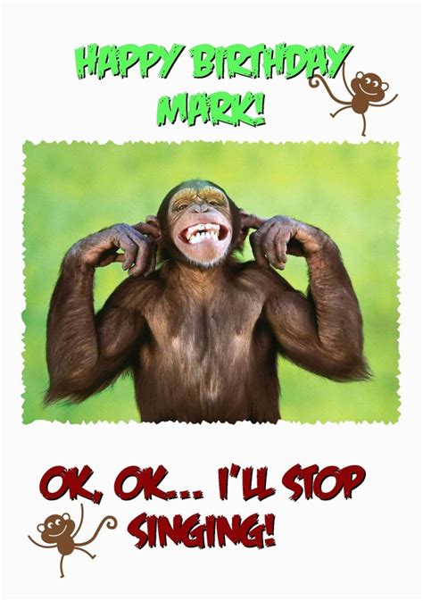Funny Monkey Birthday Cards Funny Monkey Cute Personalised Birthday