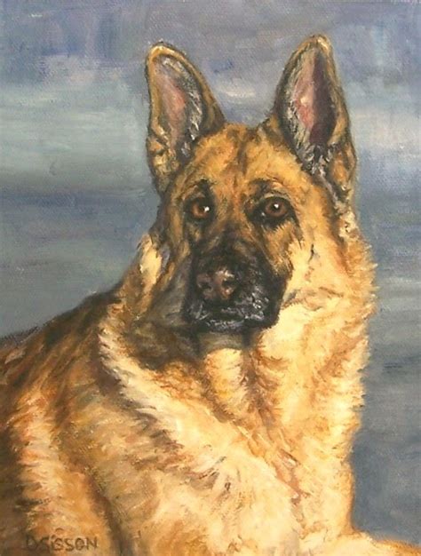Daily Painting Projects Noble Shepherd Oil Painting Dog Pet Portrait