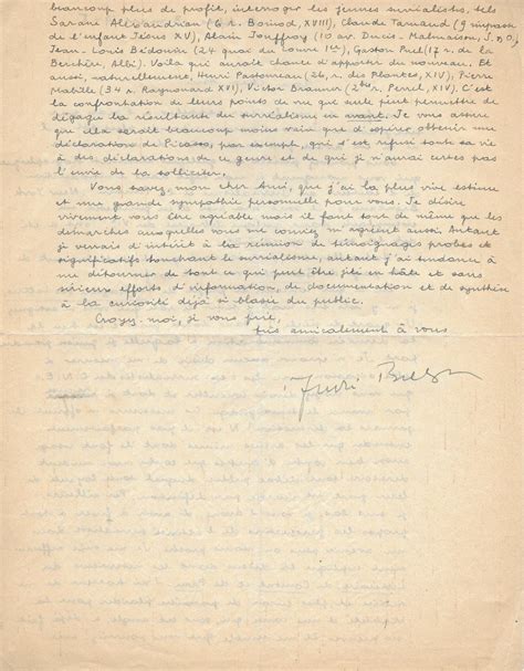 Proantic André Breton Signed Autograph Letter