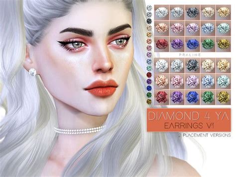 Pralinesims Diamond 4 Ya Earrings V1 Earrings Sims 4 Diamond