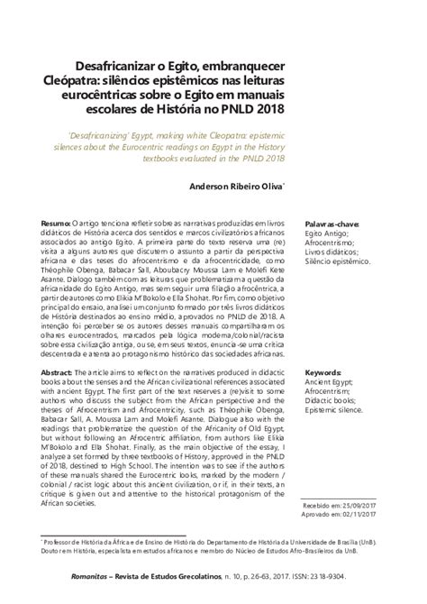 Maybe you would like to learn more about one of these? (PDF) Desafricanizar o Egito, embranquecer Cleópatra ...