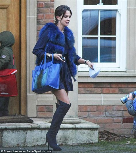 Danielle Lloyd Sports Faux Fur Stole Minidress And Raunchy Knee High Boots Daily Mail Online