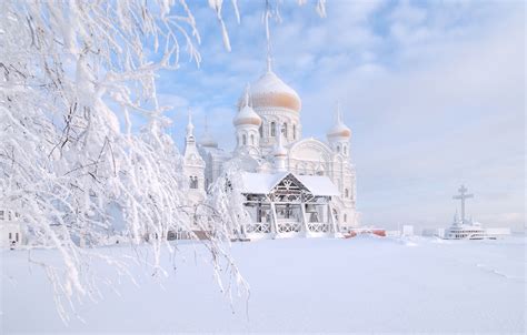 Wallpaper Winter Snow Landscape Nature Tree Temple Russia Perm