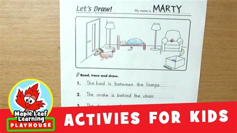let s draw prepositions activity maple leaf learning playhouse youtube