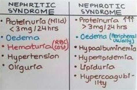 Difference Between Nephritic And Nephrotic Syndrome Medizzy