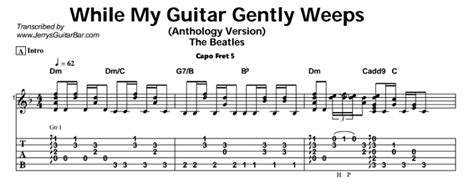 Beatles While My Guitar Gently Weeps Guitar Lesson Tab And Chords