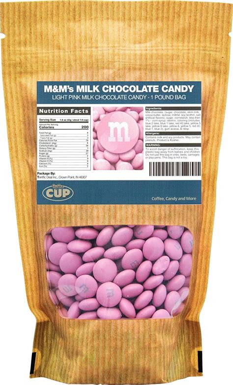 Mandms Light Pink Milk Chocolate Candy 1lb Bag