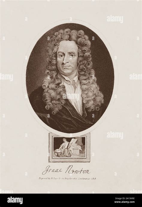 An Engraving Of The Father Of Modern Physics Sir Isaac Newton Stock