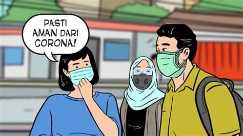 Cara Gambar Orang Pakai Masker Mulut Kartun | Ideku Unik