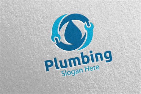 Plumbing Logo With Water And Fix Home Concept 3 855464 Logos