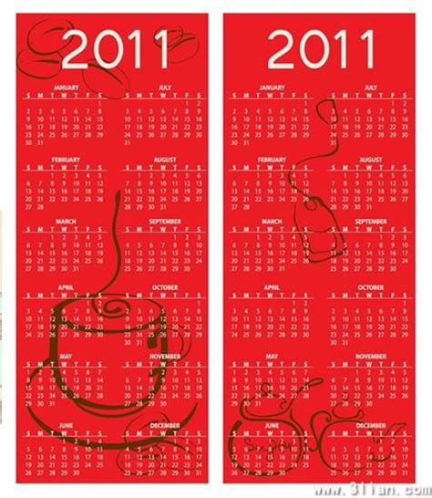 2011 Calendar Vector Eps Uidownload