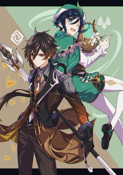 Venti is a character from genshin impact. Genshin Impact Venti X Lumine Fanart - Traveler (Anemo ...