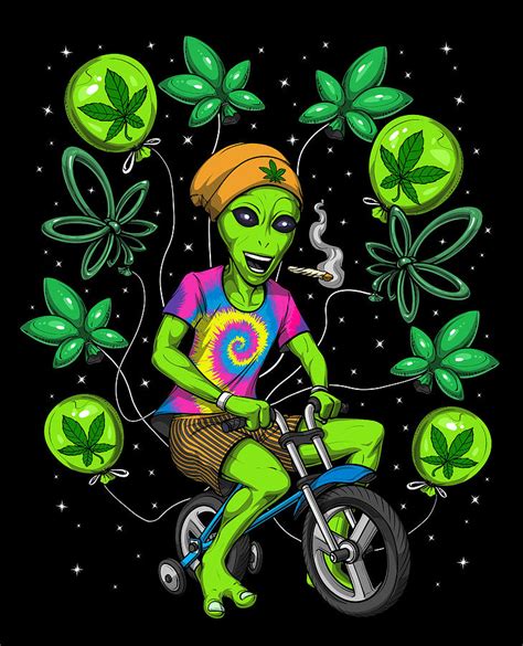Hippie Alien Stoner Digital Art By Nikolay Todorov Fine Art America