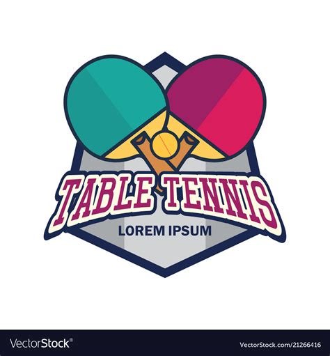 Table Tennis Ping Pong Logo With Text Space Vector Image