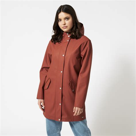 Women Long Raincoat Made Of Recycled Polyester Lined Red Buy Online