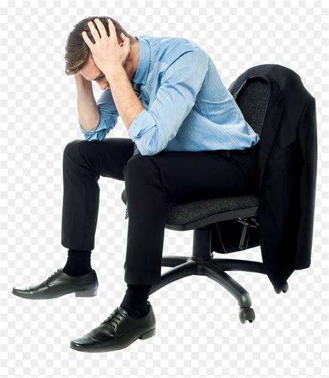Transparent Man Sitting Png Sad Man Sitting On Chair Png Download Vhv