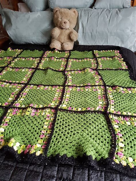 Crochet Granny Square Throw 120cm X 120cm Etsy