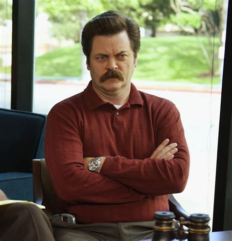 Nick Offerman As Ron Swanson Parks And Recreation Cast Then And Now