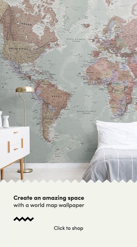 Classic World Map Wallpaper Stylish Map Mural Muralswallpaper Map