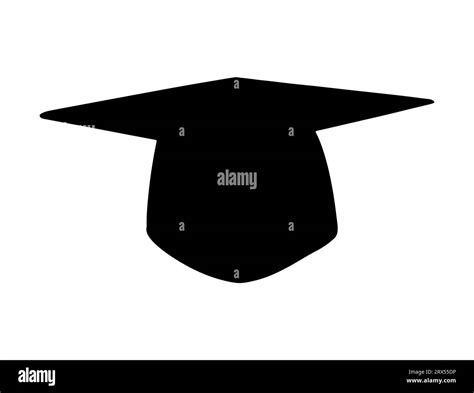 Graduation Hat Silhouette Vector Art White Background Stock Vector