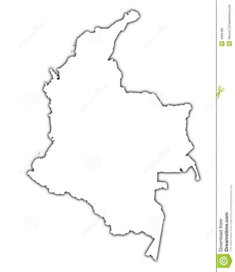 Colombia Outline Map Royalty Free Stock Photo Image 4360485