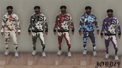 Supreme Camo Collection Hoodies Pants Gta 5 Mod