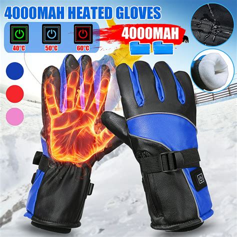 Electric Heated Gloves With Rechargeable Battery Powered Heat Gloves