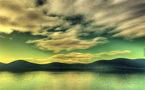 Wallpaper Sunlight Sunset Sea Lake Nature 3d Render Reflection
