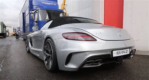 sls amg black series roadster by binz s inden design spotted autoevolution