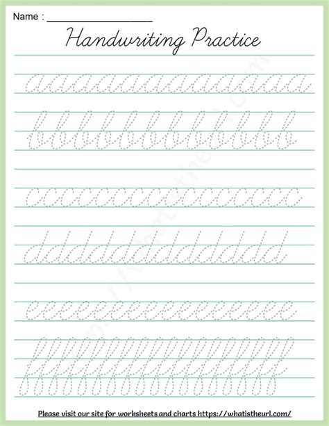 Cursive Handwriting Practice Worksheet Alphabets A Z