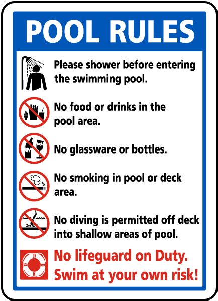 Pool Rules Sign Get 10 Off Now