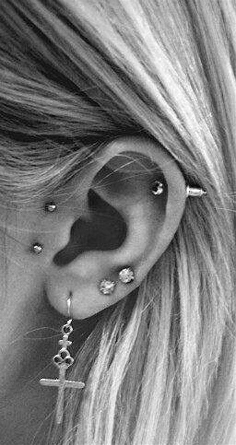 Cool Ear Piercing Ideas At Screw Cartilage Barbell Stud
