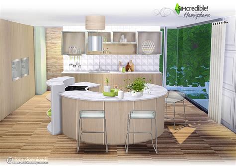 My Sims 4 Blog Hemisphere Kitchen Set By Simcredible Designs