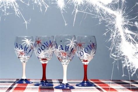 4th of July wine glasses | Stars & Stripes | Pinterest